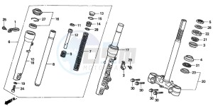 SFX50MM drawing FRONT FORK/STEERING STEM