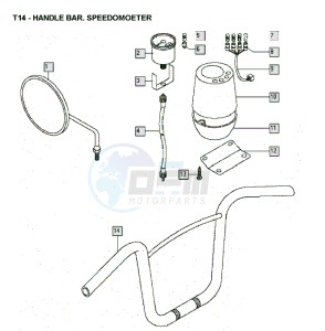 FLEXER_XL_25kmh_K8-L0 50 K8-L0 drawing Handle bar-speedometer