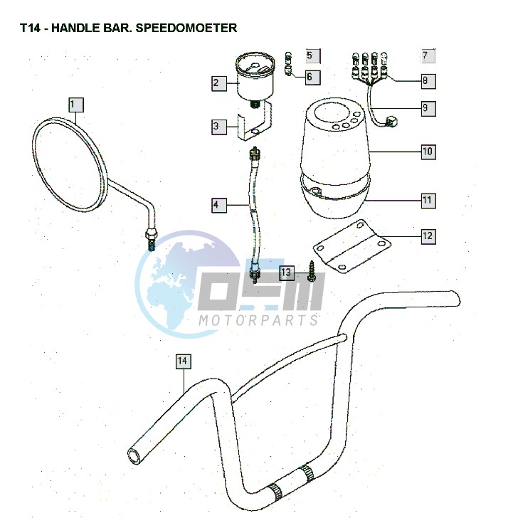 Handle bar-speedometer