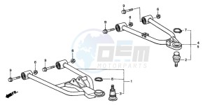 TRX250TM FOURTRAX RECON drawing FRONT ARM