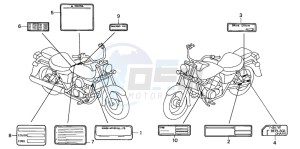 VT125C drawing CAUTION LABEL