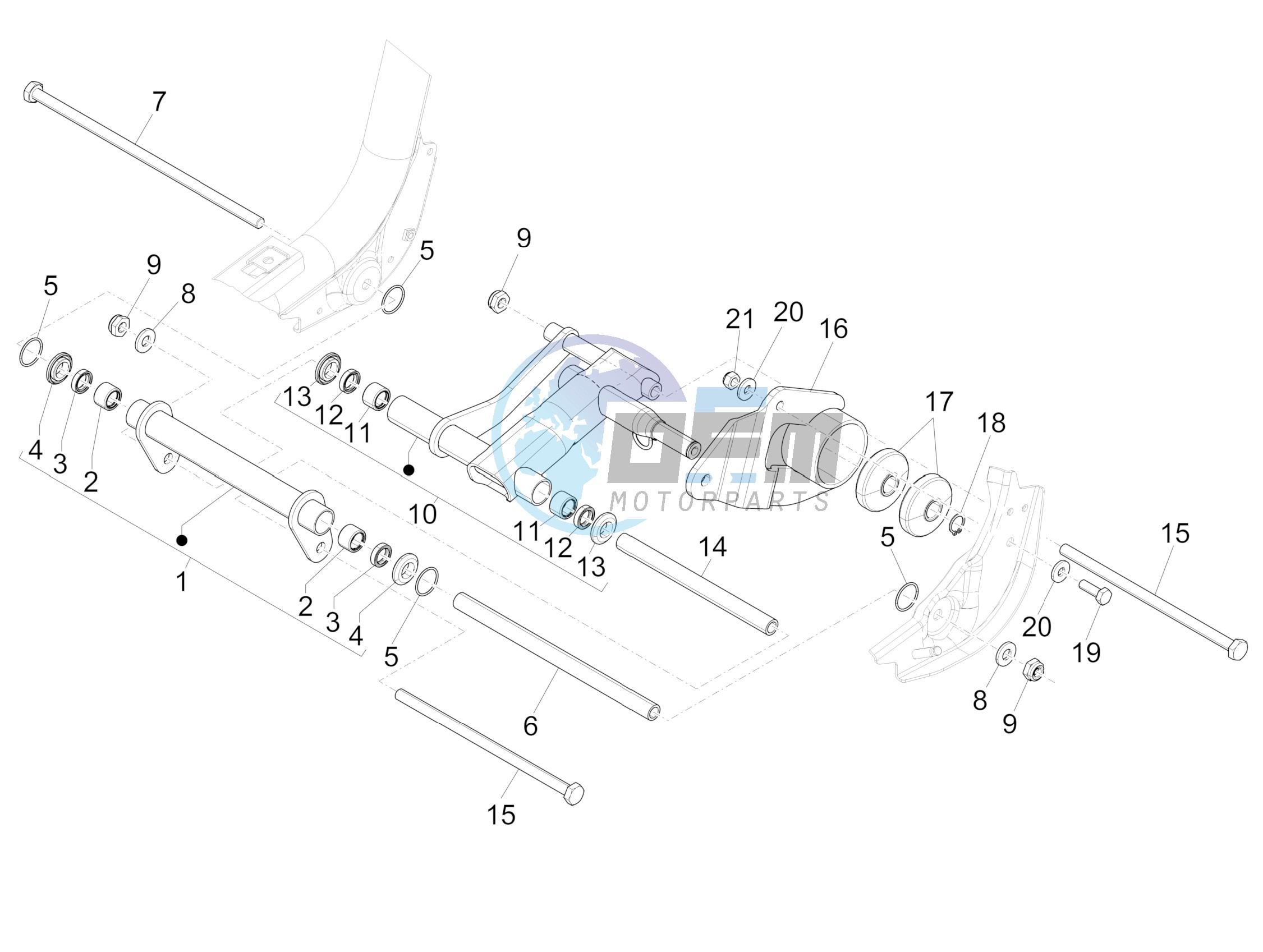 Swinging arm