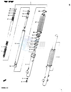 DR200 (G-H-J) drawing FRONT FORK