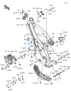 KX450F KX450HJF EU drawing Frame Fittings