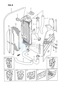 RM80 (E24) drawing RADIATOR (MODEL G H K L M N P)