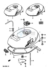 GSX-R750 (J-K-L) drawing FUEL TANK (MODEL K)