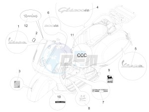 GTS 300 ie ABS Super (APAC) drawing Plates - Emblems