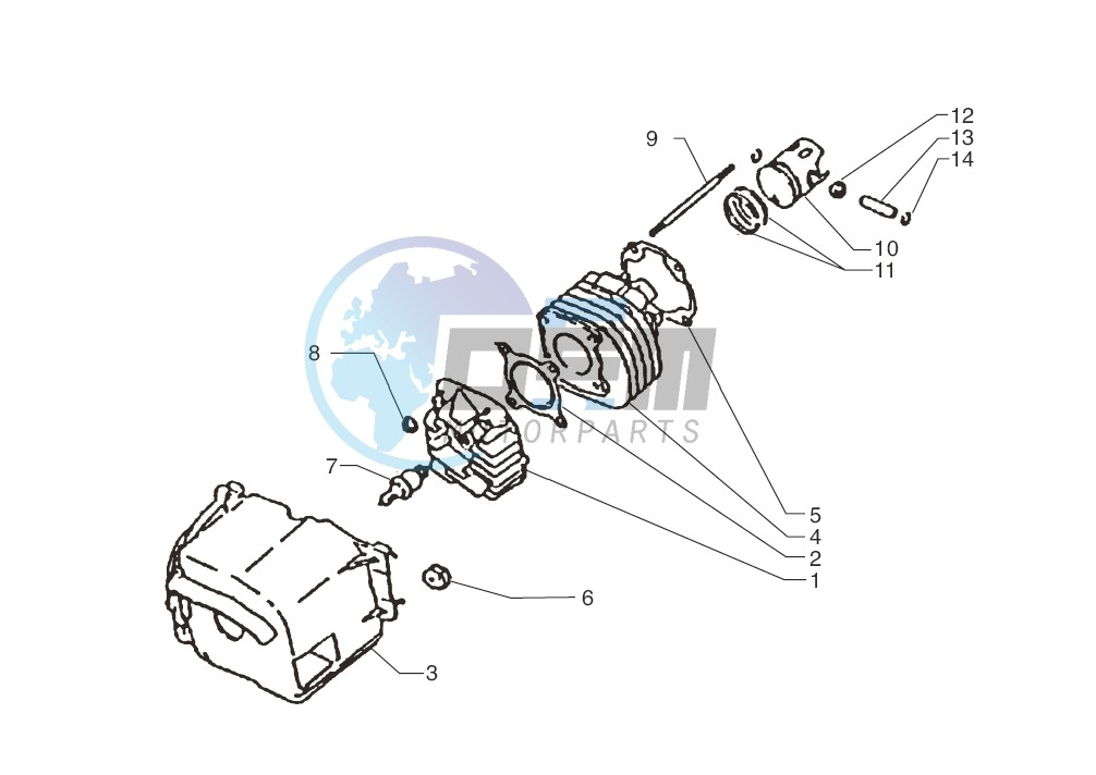 Cylinder-piston-wrist pin assy.