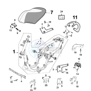 VIVA 3 L 4T SPORTLINE drawing FRAME AND SADDLE