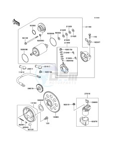 KLF250 KLF250A6F EU GB drawing Starter Motor