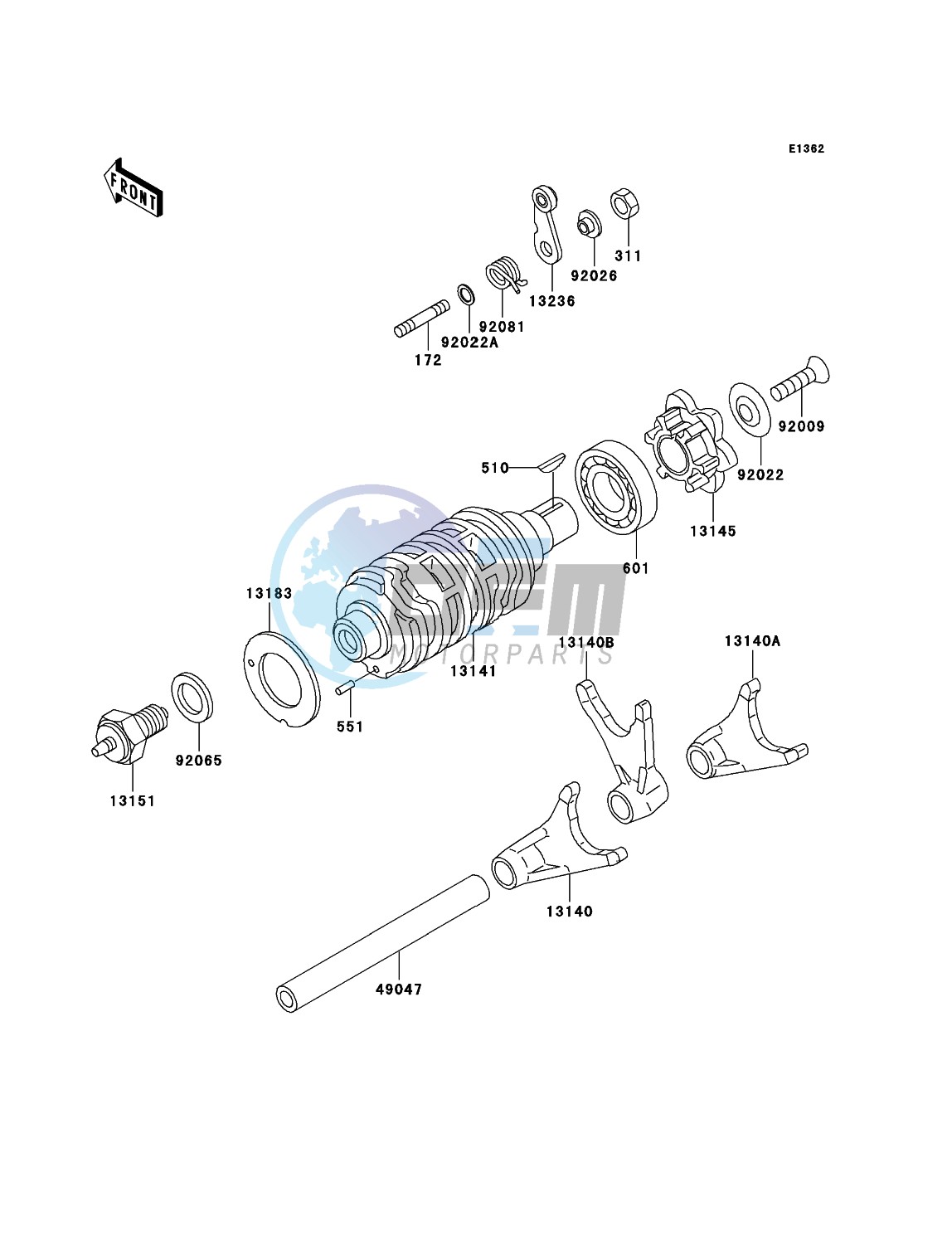 Gear Change Drum/Shift Fork(s)