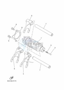 TRACER 7 MTT690 (B4T2) drawing SHIFT CAM & FORK