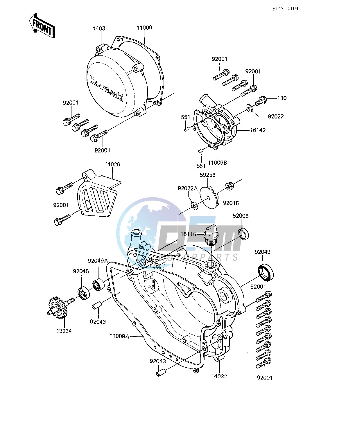 ENGINE COVERS_WATER PUMP -- 83 KX250-C1- -