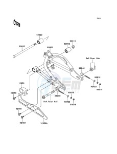 KLX110 KLX110A9F EU drawing Swingarm