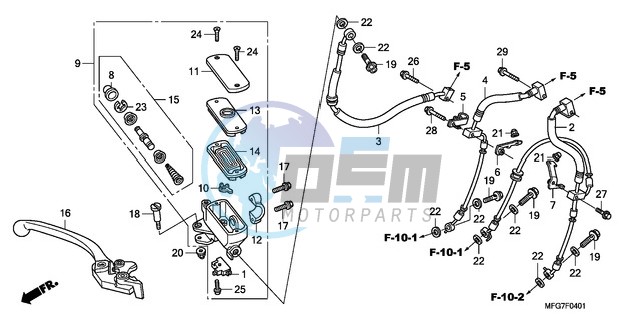 FR. BRAKE MASTER CYLINDER (CB600FA/FA3)