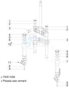 BV 350 ST 4T 4V IE ABS E4 (NAFTA) drawing Fork's components (Kayaba)