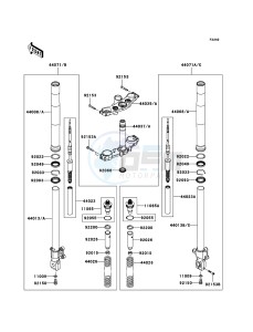 Z750 ZR750L8F GB XX (EU ME A(FRICA) drawing Front Fork