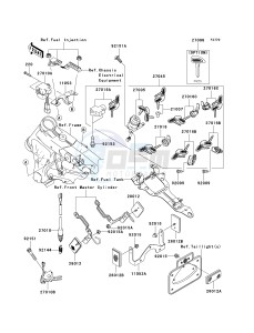 VN 1600 D [VULCAN 1600 NOMAD] (D6F-D8FA) D6F drawing IGNITION SWITCH_LOCKS_REFLECTORS