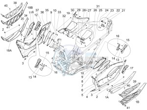 MP3 300 HPE (EMEA, APAC) drawing Central cover - Footrests