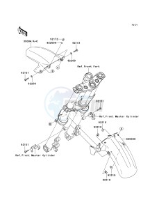 EX 650 C [NINJA 650R] (C9F) C9F drawing FRONT FENDER-- S- -