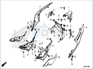 CB500FAH CB500F ED drawing SIDE COVER/REAR COWL