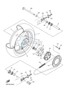 XJ6F 600 DIVERSION F (1CWP 1CWN) drawing REAR WHEEL