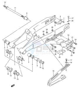 RMX250 (E28) drawing REAR SWINGING ARM (MODEL K L)