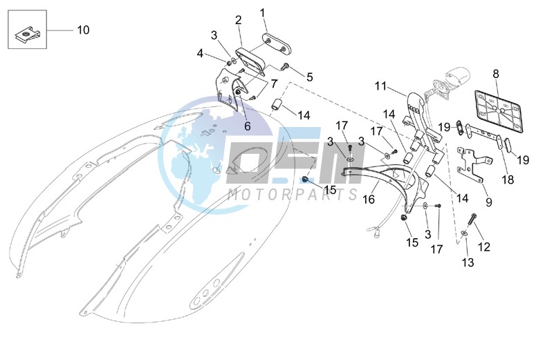 Rear body - Plate holder