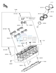 NINJA ZX-10R ZX1000SHF XX (EU ME A(FRICA) drawing Cylinder Head