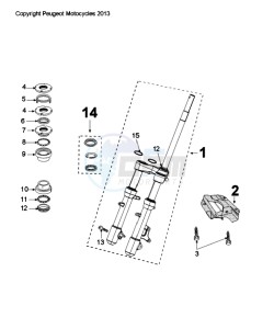 CITYSTAR 50 drawing FRONT FORK / STEERINGHEAD