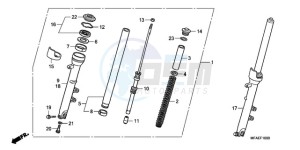 CBF1000AA UK - (E / MKH) drawing FRONT FORK