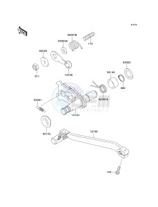 KLX300 A [KLX300R] (A10) A10 drawing GEAR CHANGE MECHANISM