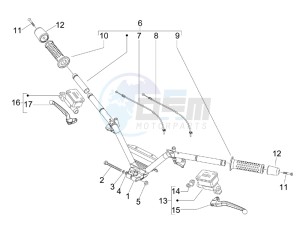 MP3 500 lt Sport business drawing Handlebars - Master cilinder