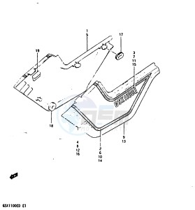 GSX1100 (Z-D) drawing FRAME COVER (GSX1100ED)