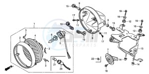 CB250P drawing HEADLIGHT