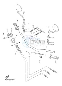 WR450F (1DXD 1DXB 1DXC 1DXE) drawing STEERING HANDLE & CABLE