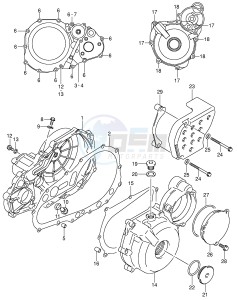 LT-Z400 (E3-E28) drawing CRANKCASE COVER