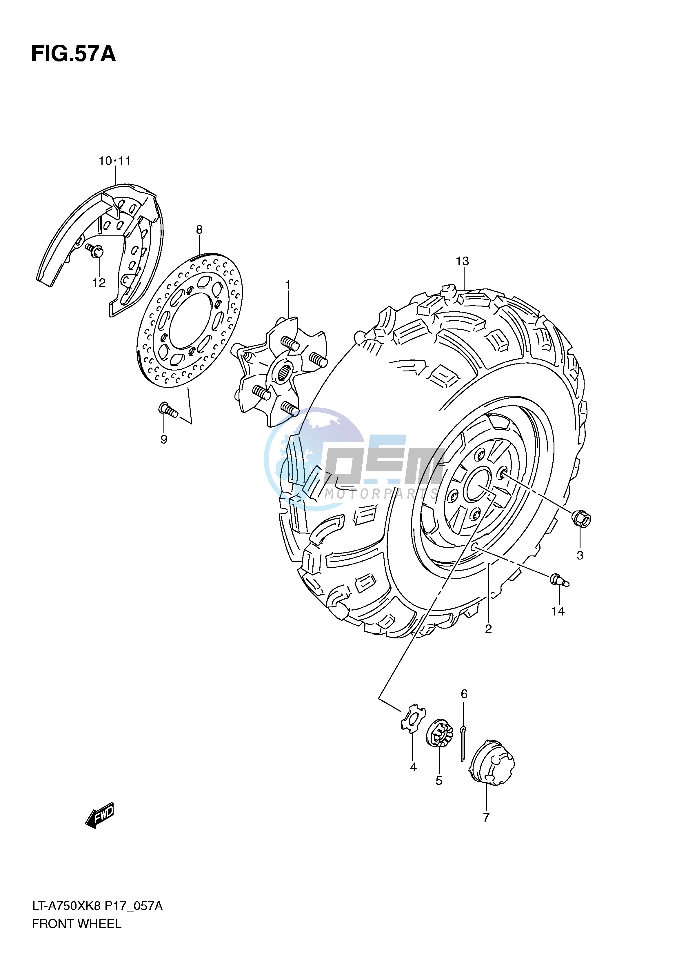 FRONT WHEEL (LT-A750XK9 XZK9)