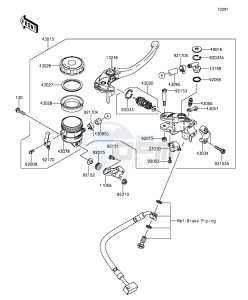 NINJA ZX-6R ABS ZX636FGFA GB XX (EU ME A(FRICA) drawing Front Master Cylinder