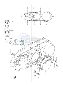 LT80 (P1) drawing CRANKCASE LEFT COVER