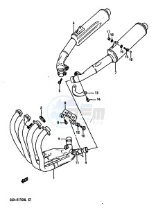 GSX-R1100 (K-L) drawing MUFFLER