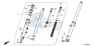 NC750XDE NC750XD Europe Direct - (ED) drawing FRONT FORK