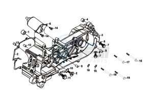 JET 14 125I/X8A L7 drawing CRANKCASE COVER LEFT