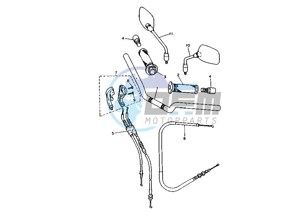 STEERING HANDLE-CABLE MY95