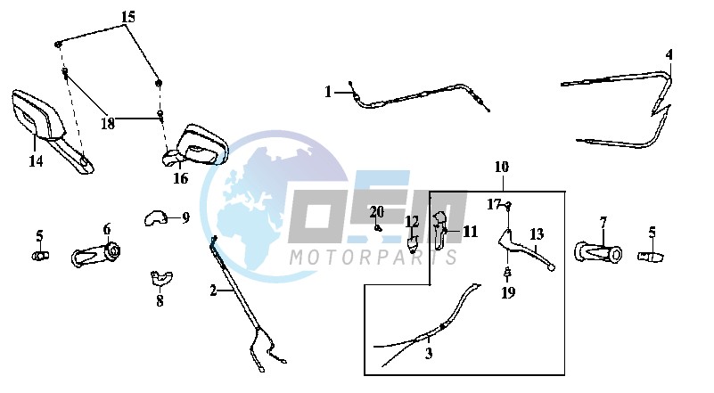 HANDLEBAR / CABLES / BRAKE LEVER