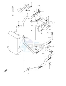 AN400 (E2) Burgman drawing RADIATOR HOSE