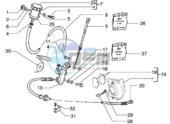 Front brake cylinder-Brake caliper