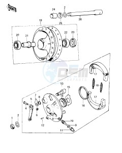 KM 100 A (A1 till A7) drawing FRONT HUB_BRAKE