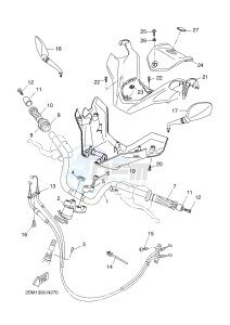 YPR125R XMAX 125 EVOLIS 125 (2DM3) drawing STEERING HANDLE & CABLE