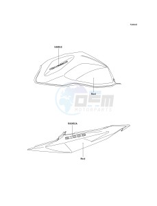 ZR 1000 A [Z1000] (A1-A3) drawing DECALS-- RED- --- A2- -